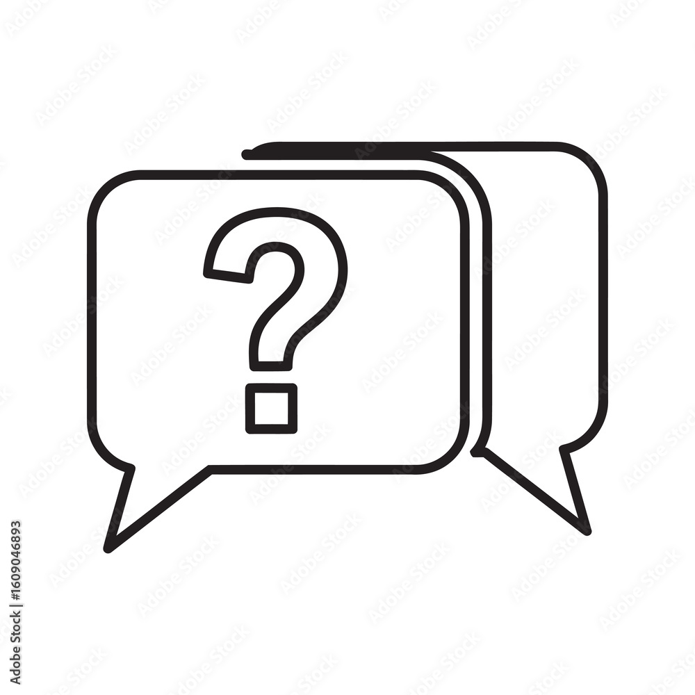 Poster question and answer icon with chat bubbles and question mark for faq section representing customer s