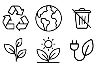Ecological icons representing sustainability