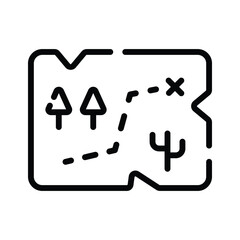 Premium linear icon of classic paper location map