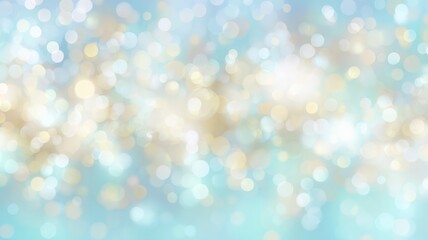 Soft blue and white bokeh sparkle abstract. AI image