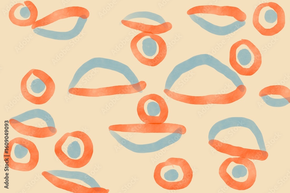 Poster colorful abstract shapes create an artistic pattern on a neutral background