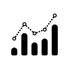 growing bar graph in black on a white background