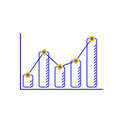 growing bar graph in blue on a white background