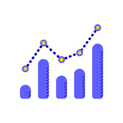 growing bar graph in blue on a white background