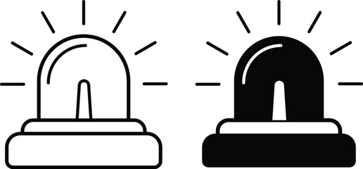 emergency siren vector icon. Siren vector flat icon set. eps 10. Police flasher sirens set realistic. Flasher siren red and blue icons set
