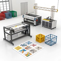 isometric view of a factory