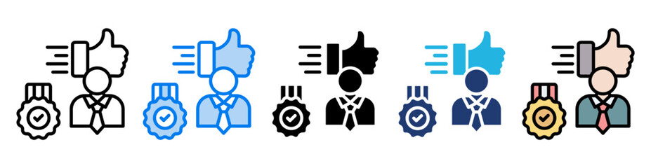 Credibility icon set multiple style collection