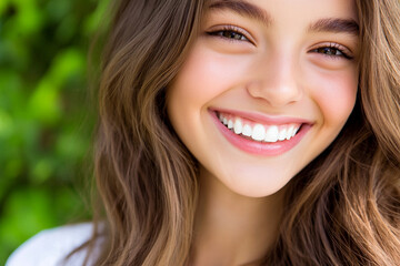 Happy smile captured in a joyful outdoor setting during daylight
