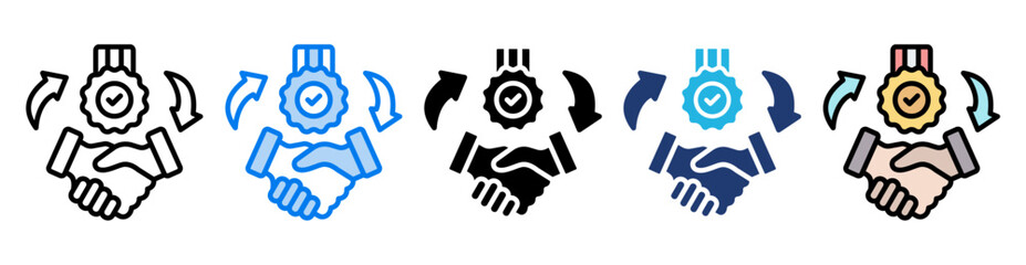 Integrity icon set multiple style collection