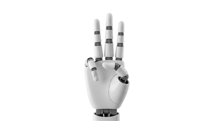 AI robot hand showing 3