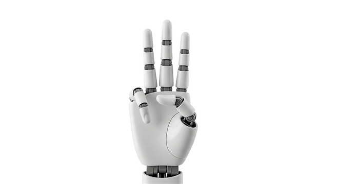 AI robot hand showing 3