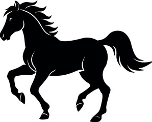 Obraz premium Side Profile Silhouette of a Stallion Captured in Motion.