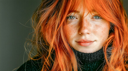 Portrait of Woman with Vibrant Red Hair