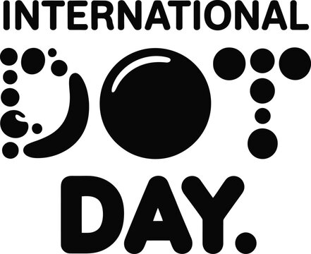  creative and minimalist solid black silhouette vector icons representing "International Dot Day." - Powered by Adobe