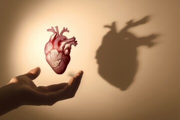 human hand with heart