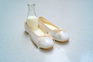 milk in shoes
