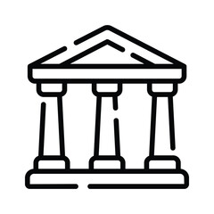 Premium linear icon of large museum building