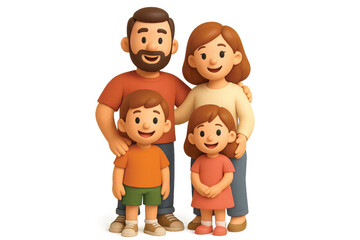 happy family isolated on white