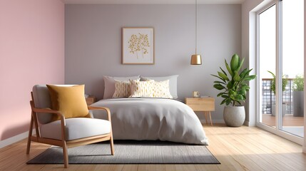 Modern Minimalist Bedroom Interior Design with Cozy Textiles and Natural Light