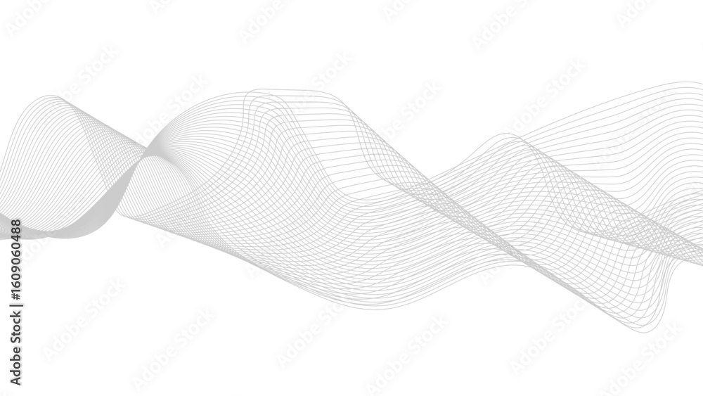 Poster abstract black lines wave curve motion on white background. abstract gray line with white background