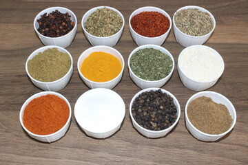 Spices and herbs close up