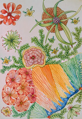 Dizital watercolor painting by AI for Dizital printing 