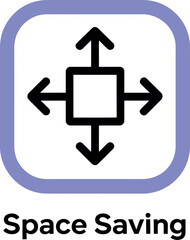 Icon of a square with arrows pointing in all directions inside a rounded square with light border