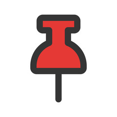 pin flat line icon