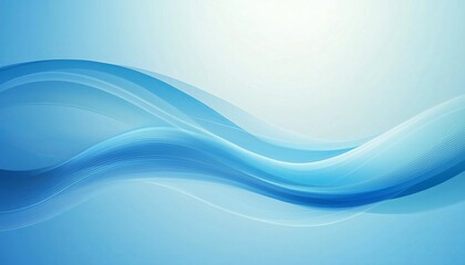 Fototapeta premium Abstract Blue Wave Background with Smooth Gradient and Flowing Lines Isolated 
