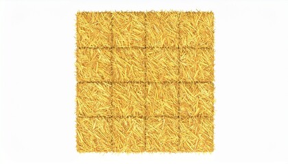 Straw bales in square shape on white background