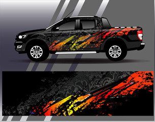 Car wrap design vector. Graphic abstract stripe racing background designs for vehicle, rally, race, adventure and car racing livery