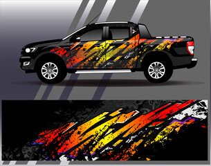 Car wrap design vector. Graphic abstract stripe racing background designs for vehicle, rally, race, adventure and car racing livery