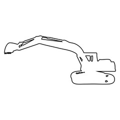 excavator machine icon line