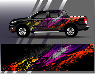 Car wrap design vector. Graphic abstract stripe racing background designs for vehicle, rally, race, adventure and car racing livery