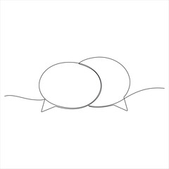  Continuous speech bubble single line art drawing dialogue speech bubble border vector illustration