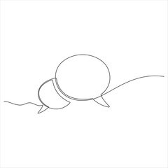  Continuous speech bubble single line art drawing dialogue speech bubble border vector illustration