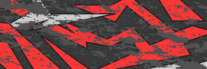 Wide banner design. Sports racing texture red grey background.