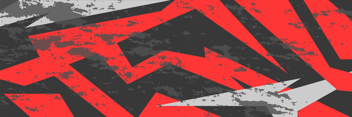Wide banner design. Sports racing texture red grey background.