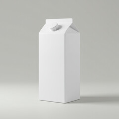 Photo of A plain white milk carton stands isolated on