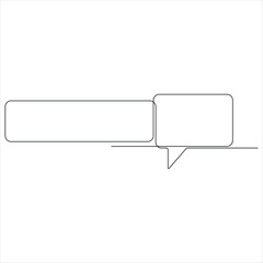  Continuous speech bubble single line art drawing dialogue speech bubble border vector illustration