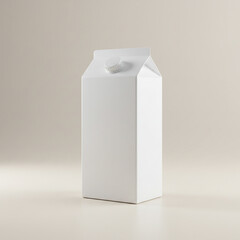 Photo of A plain white milk carton stands isolated on