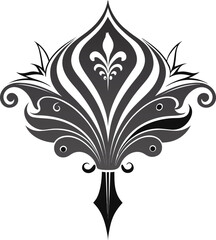 Elegant Black Vintage Floral Ornament Design