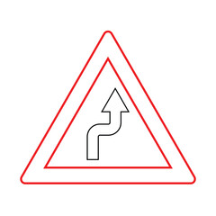 Triangle of Traffic Sign Reverse Turn