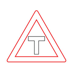 Triangle of Traffic Sign T Intersection