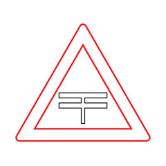 Triangle of Traffic Sign T Junction Dual Carrriageway