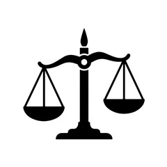 Scales of justice. Balance fairness symbol icon.