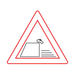 Triangle of Traffic Sign Unprotected Body of Water