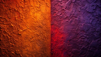 Abstract Textured Wall: Warm Orange and Deep Purple Gradient Background