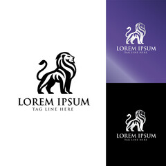modern and creative lion logo Vector Template Illustration design