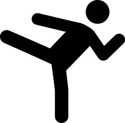 Silhouette of person performing martial arts kick